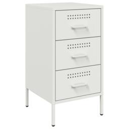 Berkfield Home Sturdy Bedside Cabinets 2 pcs White 36x39x68 cm Steel - Size: 36 x 39 x 68 cm - thumbnail 5
