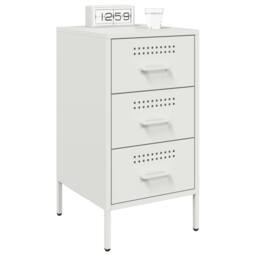 Berkfield Home Sturdy Bedside Cabinets 2 pcs White 36x39x68 cm Steel - Size: 36 x 39 x 68 cm - thumbnail 1