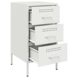 Berkfield Home Sturdy Bedside Cabinets 2 pcs White 36x39x68 cm Steel - Size: 36 x 39 x 68 cm - thumbnail 9