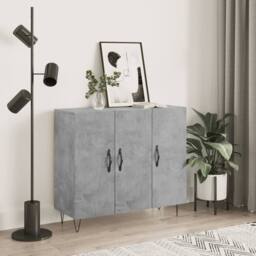Berkfield Home Sideboard Concrete Grey 90x34x80 cm Engineered Wood - Size: 90 x 34 x 80 cm - thumbnail 2
