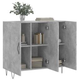 Berkfield Home Sideboard Concrete Grey 90x34x80 cm Engineered Wood - Size: 90 x 34 x 80 cm - thumbnail 4