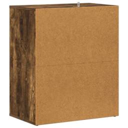 Berkfield Home Shoe Cabinet Smoked Oak 60x35x70 cm Engineered Wood in Brown - Size: 60 x 35 x 70 cm - thumbnail 8
