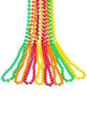 Neel Blue 9M Neon Multi Beads String Necklaces with Pink, Yellow, Green & Orange Bead UV Reactive - thumbnail 1