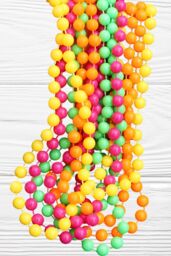 Neel Blue 9M Neon Multi Beads String Necklaces with Pink, Yellow, Green & Orange Bead UV Reactive - thumbnail 4