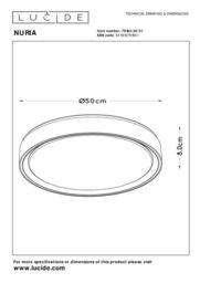 Lucide 'NURIA' Dimmable Stylish Decorative Indoor LED Flush Ceiling Light in White - thumbnail 6