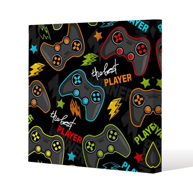 Benjamin Tate Design Joystick game (Canvas Print) / 46 x 46 x 4cm in Natural - Size: 46 x 46 x 4 cm - image 1