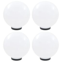 Berkfield Home LED Bowl Lamps 4 pcs Spherical 30 cm PMMA in White - thumbnail 1