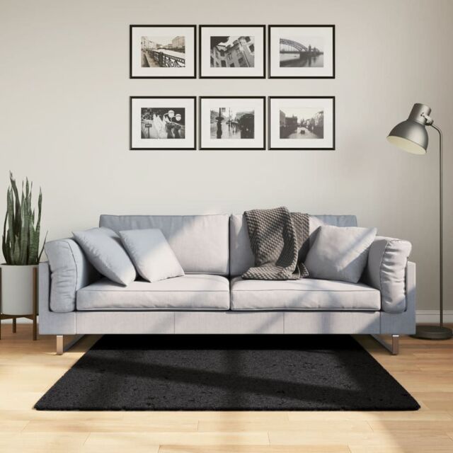 Berkfield Home Rug OVIEDO Short Pile Black 120x120 cm - Size: Medium - image 1