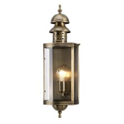 Netlighting Downing Street 1 Light Outdoor Wall Lantern Light Solid Brass IP44 E27 in Yellow - thumbnail 1