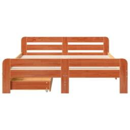 Berkfield Home Bed frame without Mattress Wax Brown 160x200 cm Solid Wood Pine - thumbnail 4