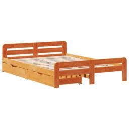 Berkfield Home Bed frame without Mattress Wax Brown 160x200 cm Solid Wood Pine - thumbnail 3