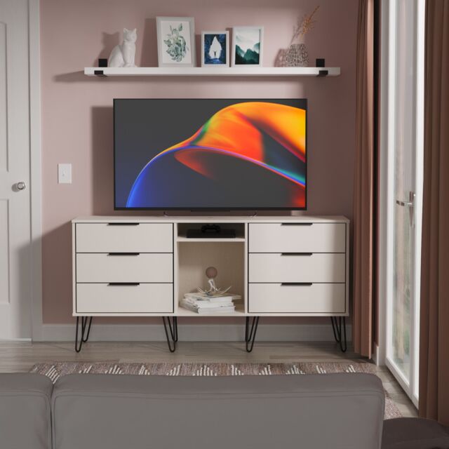Ready Assembled 2 U Fuji 6 Drawer Sideboard (Ready Assembled) in Taupe - image 1
