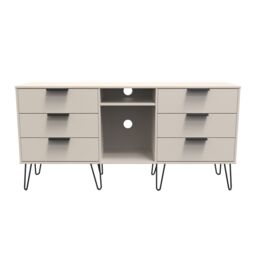 Ready Assembled 2 U Fuji 6 Drawer Sideboard (Ready Assembled) in Taupe - thumbnail 2