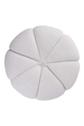 Living and Home Round Shape Teddy Fabric Footstool in White - thumbnail 4