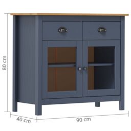 Berkfield Home Sideboard Hill Grey 90x40x80 cm Solid Pine Wood - Size: 90 x 40 x 80 cm - thumbnail 4