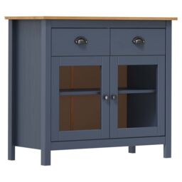 Berkfield Home Sideboard Hill Grey 90x40x80 cm Solid Pine Wood - Size: 90 x 40 x 80 cm