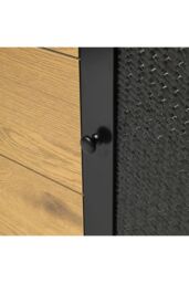Living and Home Storage Cabinet with 2 Cupboard Doors and 3 Drawers in Brown - thumbnail 7