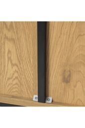 Living and Home Storage Cabinet with 2 Cupboard Doors and 3 Drawers in Brown - thumbnail 9