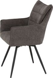 Seconique Lewis Carver Swivel Dining Chair in Dark Grey - thumbnail 6