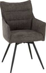 Seconique Lewis Carver Swivel Dining Chair in Dark Grey - thumbnail 3
