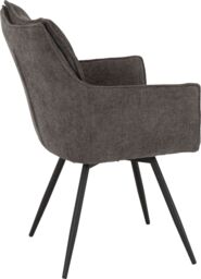 Seconique Lewis Carver Swivel Dining Chair in Dark Grey - thumbnail 4