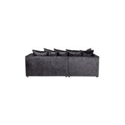 LUXURY LIFE Dylan Crushed Velvet Fabric Left Hand Facing Corner Sofa in Black - thumbnail 2