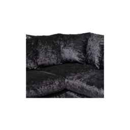 LUXURY LIFE Dylan Crushed Velvet Fabric Left Hand Facing Corner Sofa in Black - thumbnail 3