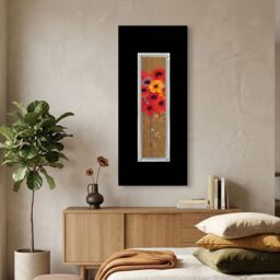 Orsina Poppies 2 Tall Framed Wall Art in Black - thumbnail 2