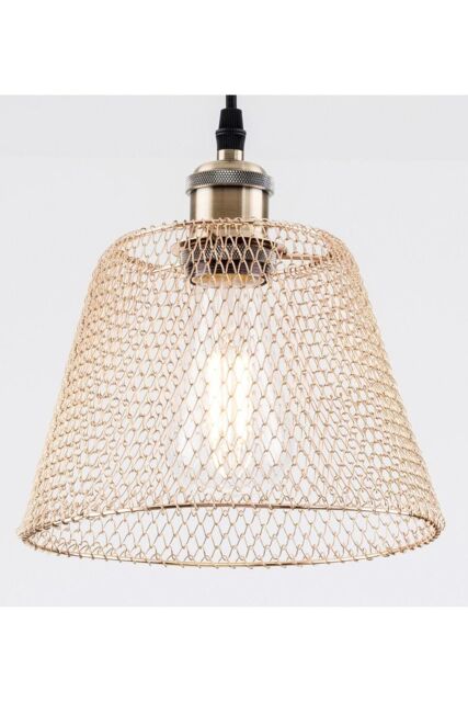 Harper Living Easy Fit Metal Lampshade Compact Vintage Ceiling fitting Shade in Gold