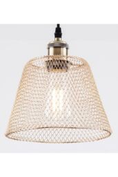 Harper Living Easy Fit Metal Lampshade Compact Vintage Ceiling fitting Shade in Gold - thumbnail 1