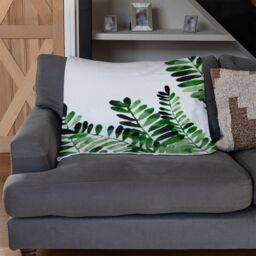 Benjamin Tate Design Green Botanical Leaves Blanket in Natural - Size: 120 cm x 150 cm - thumbnail 2