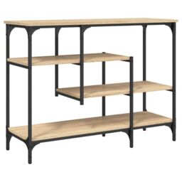 Berkfield Home Console Table with Shelves Sonoma Oak 100x35x75 cm in Brown - Size: 100 x 35 x 75 cm - thumbnail 6