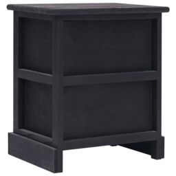 Berkfield Home Nightstands 2 pcs Black 38x28x45 cm Paulownia Wood - Size: 38 x 28 x 45 cm - thumbnail 5