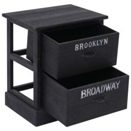 Berkfield Home Nightstands 2 pcs Black 38x28x45 cm Paulownia Wood - Size: 38 x 28 x 45 cm - thumbnail 4