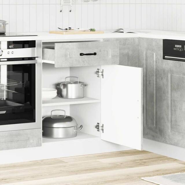 Berkfield Home Kitchen Base Cabinet Kalmar Concrete Grey Engineered Wood - image 1