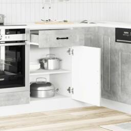 Berkfield Home Kitchen Base Cabinet Kalmar Concrete Grey Engineered Wood - thumbnail 1