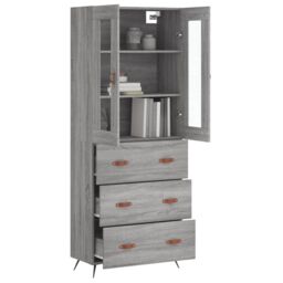 Berkfield Home Highboard Grey Sonoma 69.5x34x180 cm Engineered Wood - thumbnail 3