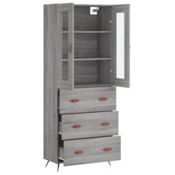 Berkfield Home Highboard Grey Sonoma 69.5x34x180 cm Engineered Wood - thumbnail 4