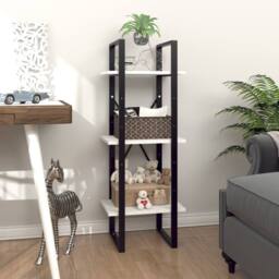 Berkfield Home 3-Tier Book Cabinet White 40x30x105 cm Engineered Wood - Size: 40 x 30 x 105 cm - thumbnail 2