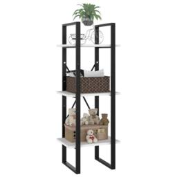 Berkfield Home 3-Tier Book Cabinet White 40x30x105 cm Engineered Wood - Size: 40 x 30 x 105 cm - thumbnail 4