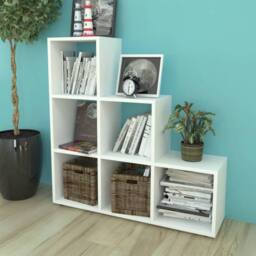 Berkfield Home Staircase Bookcase/Display Shelf 107 cm White - thumbnail 2