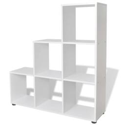 Berkfield Home Staircase Bookcase/Display Shelf 107 cm White - thumbnail 1