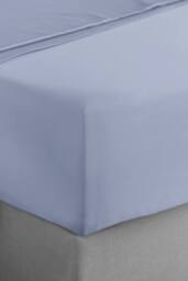 Bianca 400 Thread Count Cotton Sateen 36cm Depth Sheet in Blue - Size: Super King Fitted - thumbnail 2