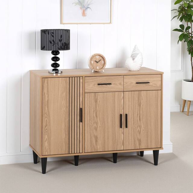 Seconique Tessa 3 Door 2 Drawer Sideboard in Natural - image 1