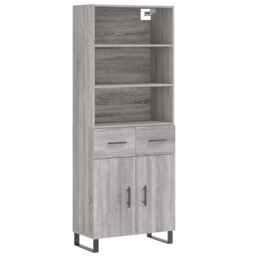 Berkfield Home Highboard Grey Sonoma 69.5x34x180 cm Engineered Wood - thumbnail 2