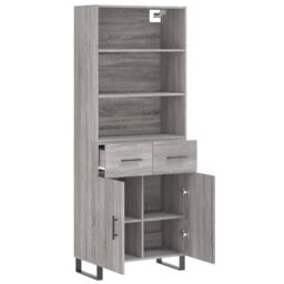 Berkfield Home Highboard Grey Sonoma 69.5x34x180 cm Engineered Wood - thumbnail 4
