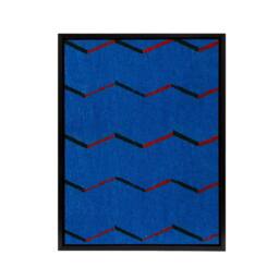 "Artery8 Red Blue Zig Zag Textile Pattern Framed Canvas Wall Art Print Korin - Size: W12"" x H16""" - thumbnail 1