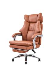Living and Home Ergonomic Office Chair with Recline, Footrest & Adjustable Headrest in Brown - thumbnail 2