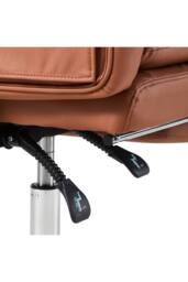 Living and Home Ergonomic Office Chair with Recline, Footrest & Adjustable Headrest in Brown - thumbnail 9