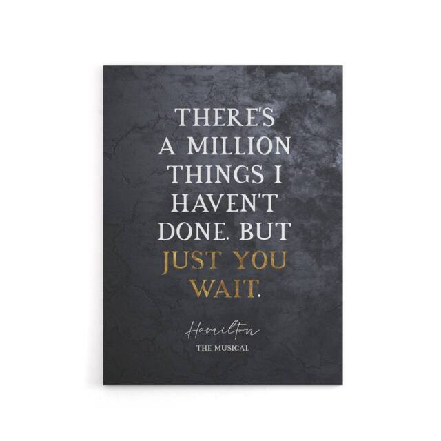 "Artery8 Quote Hamilton Musical Just You Wait Canvas Wall Art Print in Grey - Size: W18"" x H24""" - image 1